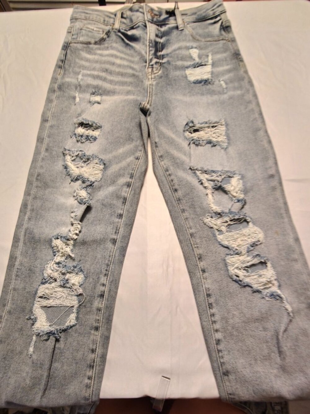 NWT Insane Gene Light Wash Distressed High Rise Girlfriend Jeans Size 9/28
